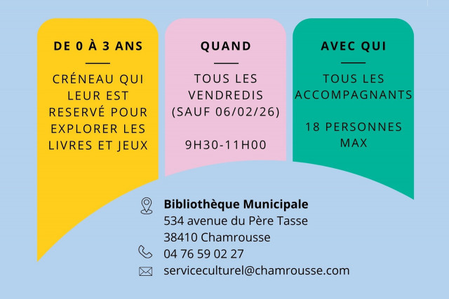 Bébé bouquine Chamrousse - © Bibliothèque de Chamrousse Bébé bouquine Chamrousse