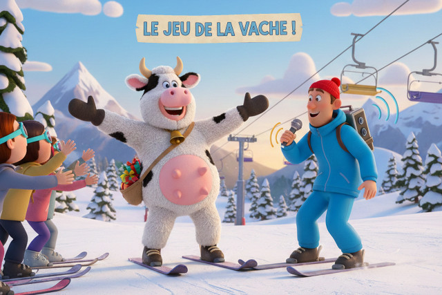 The Cow Game Chamrousse - © IA Gemini The Cow Game Chamrousse