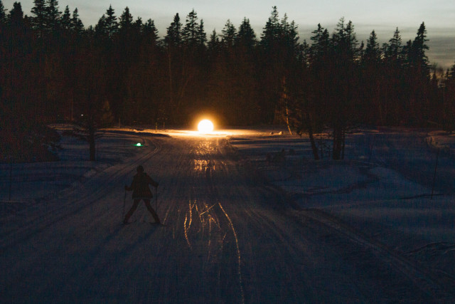 Nordic night skiing evening Chamrousse