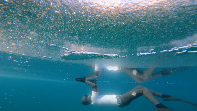 Freediving under ice Chamrousse - © Apnée Solid'Air Freediving under ice Chamrousse