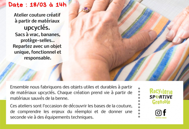 Creative upcycling sewing workshop Chamrousse