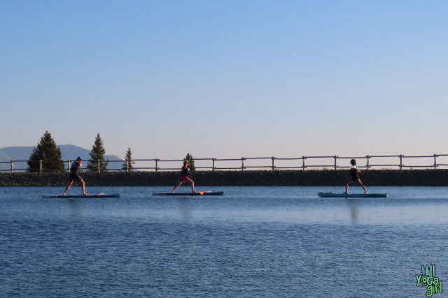 Yoga on paddle summer SUP Yoga Chamrousse