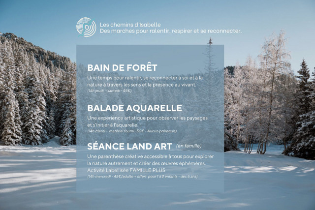 Isabelle Bronner Winter wellness and nature walk Chamrousse