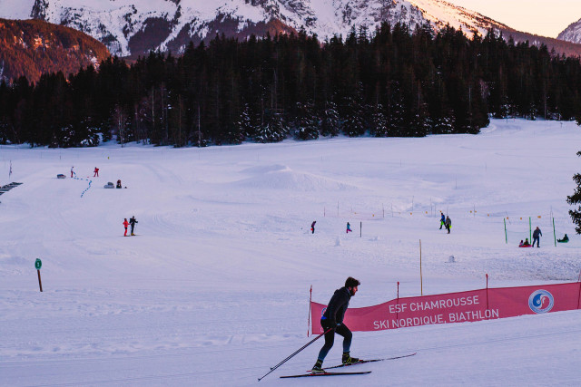 Chamrousse cross-country skiing at night