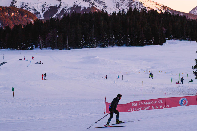 Chamrousse cross-country skiing at night