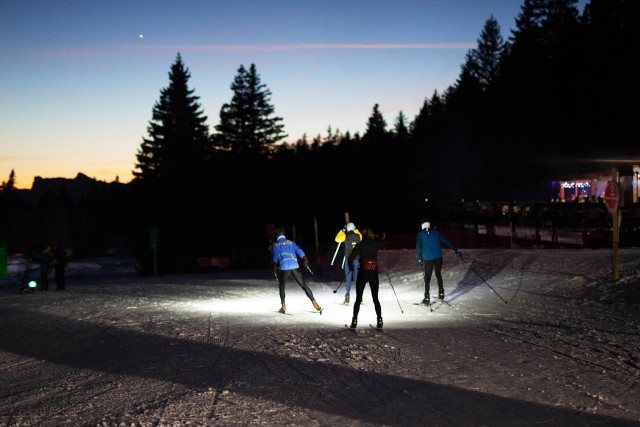 Chamrousse sunset cross-country skiing