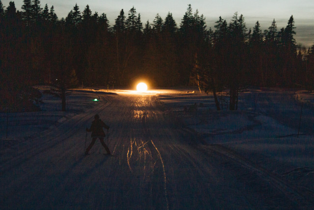 Nordic night skiing evening Chamrousse