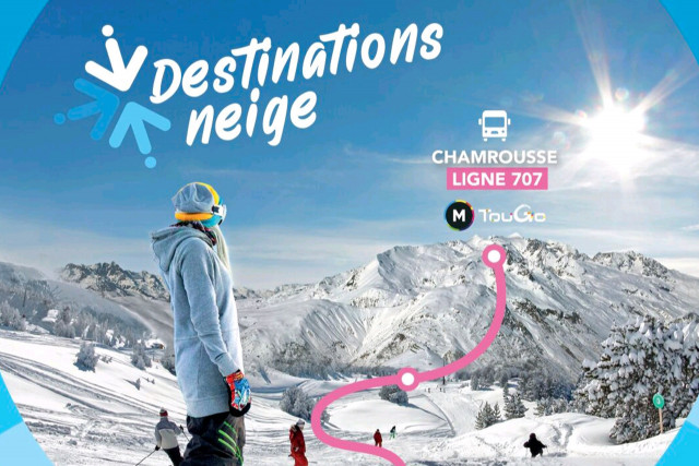 Bus ski Grenoble station Chamrousse hiver