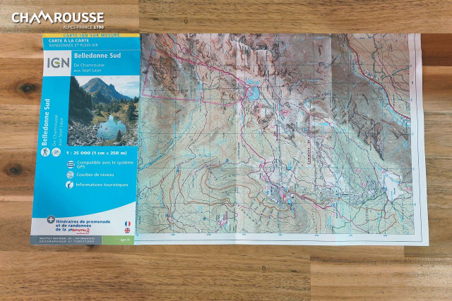 Carte randonnée IGN Belledonne sud Chamrousse