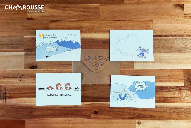Chamrousse carte postale c-bloblo citation mantra station ski montagne grenoble isère alpes france