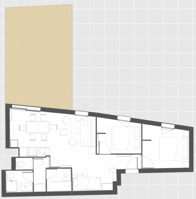 Chamrousse booking 3-room apartment with cabin for 8 people, 51m², villages du bachat ski resort, Grenoble, Isère, Alps, France