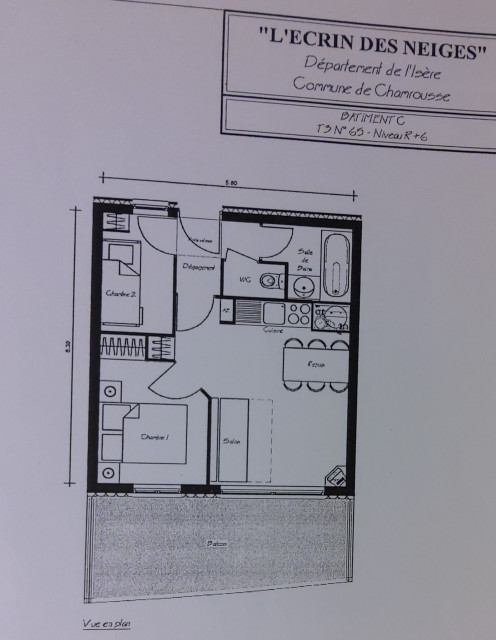 Chamrousse réservation location appartement 2 pièces 6 personnes  35m² L'Ecrin des neige 65 station ski montagne grenoble isère alpes France