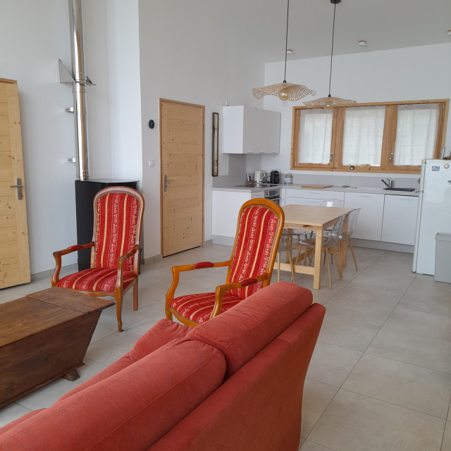 Intérieur salon séjour chalet nounours Chamrousse