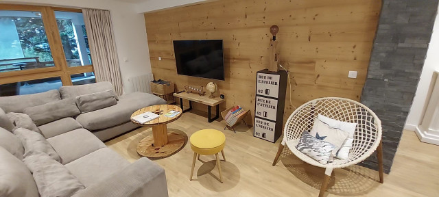 Intérieur salon séjour Le Joyau de l'Hermine Chamrousse