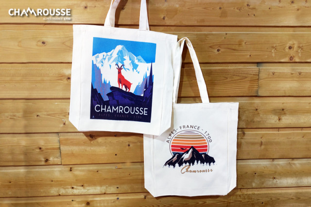 Chamrousse bag fabric tote bag souvenir tourist office gift shop ski resort mountain grenoble isere french alps france
