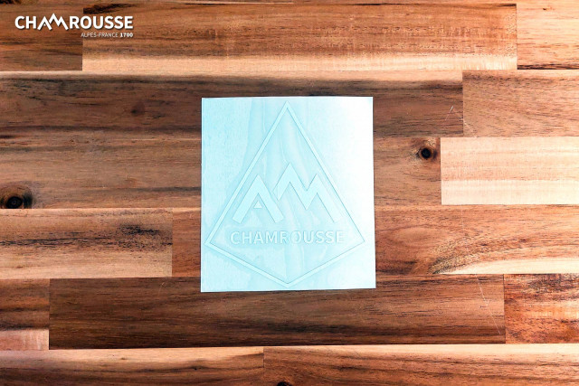 Chamrousse autocollant blanc ambassadeur station ski boutique souvenir cadeau montagne grenoble isère alpes france
