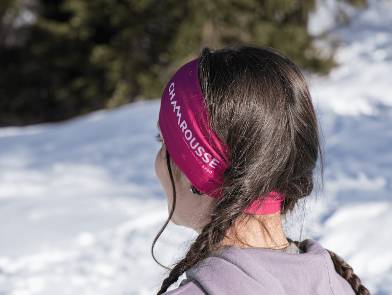 Chamrousse boutique bandeau sport rose cadeau souvenir station hiver ski montagne grenoble isère alpes france