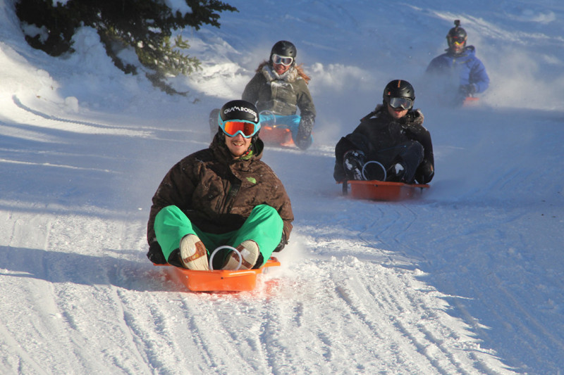 Chamrousse sledging park sport slope non-skiing activity mountain winter resort grenoble isere french alps france