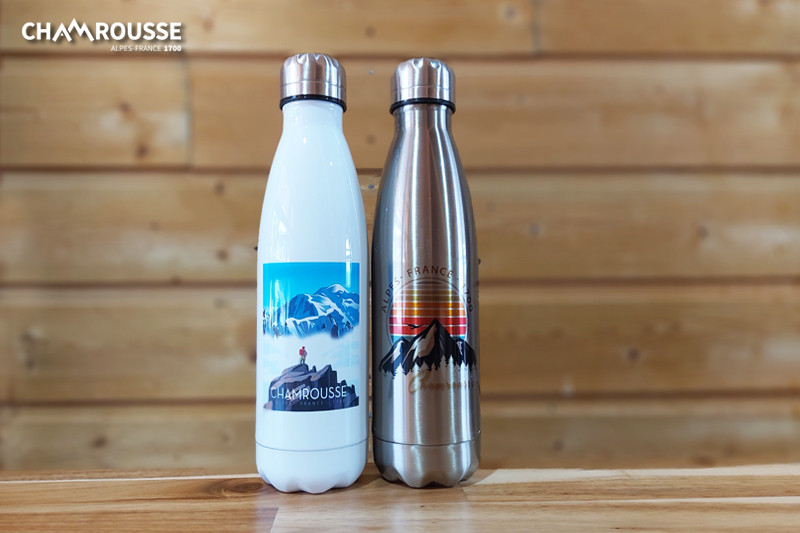 Chamrousse isothermal flask souvenir gift shop ski resort mountain grenoble isere french alps france