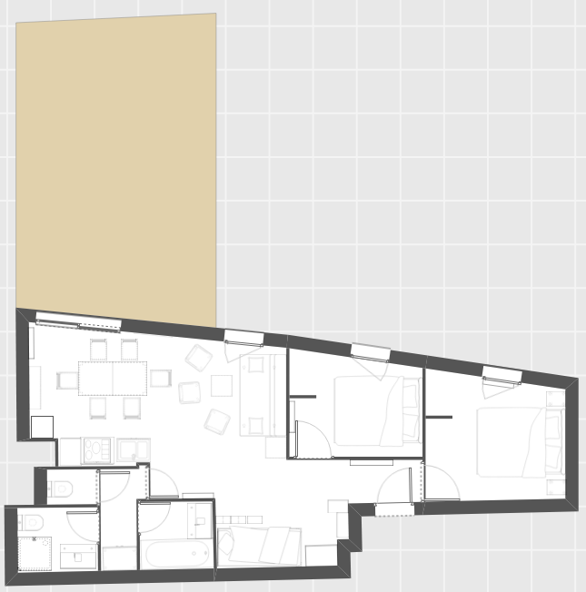 Chamrousse réservation location appartement 3 pièces cabine 8 personnes 51m² villages du bachat station ski montagne grenoble isère alpes France