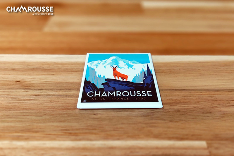 Chamrousse mountain chamois fridge magnet souvenir gift shop ski resort mountain grenoble isere french alps france