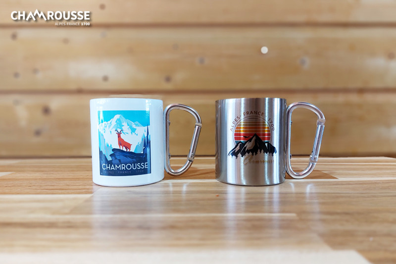 Chamrousse carabiner mug gift shop souvenir ski resort grenoble isere french alps france