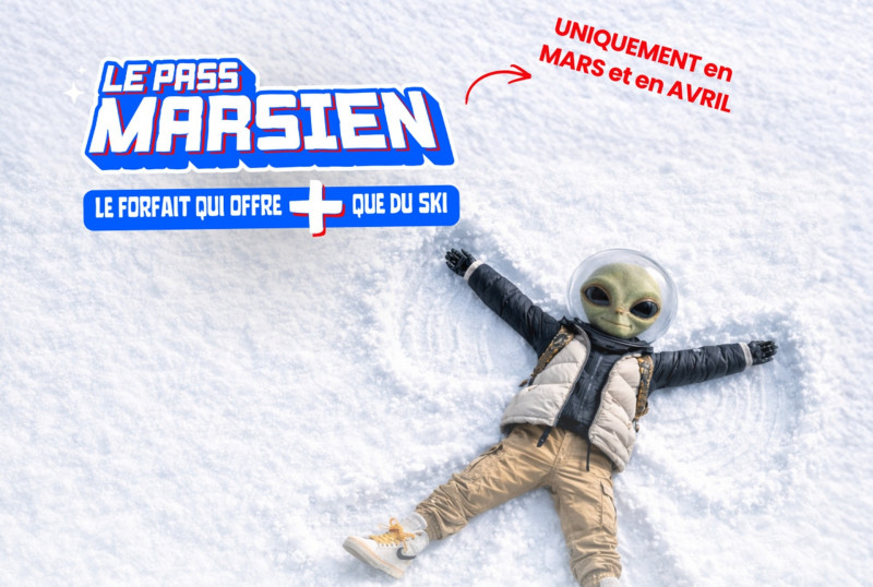 Pass du marsien : gratuité patinoire et city game pour achat forfait ski alpin 1 jour ou plus